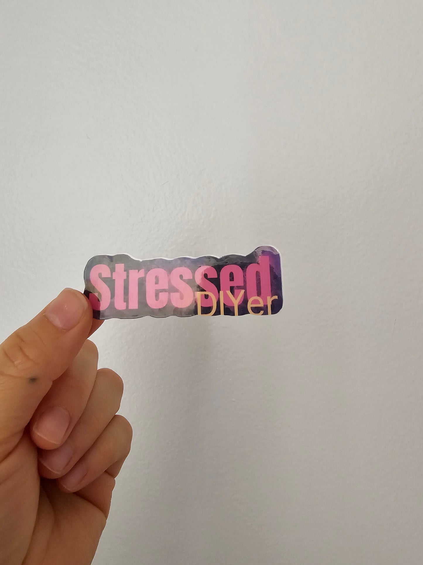 Stressed Waterproof Holographic Sticker