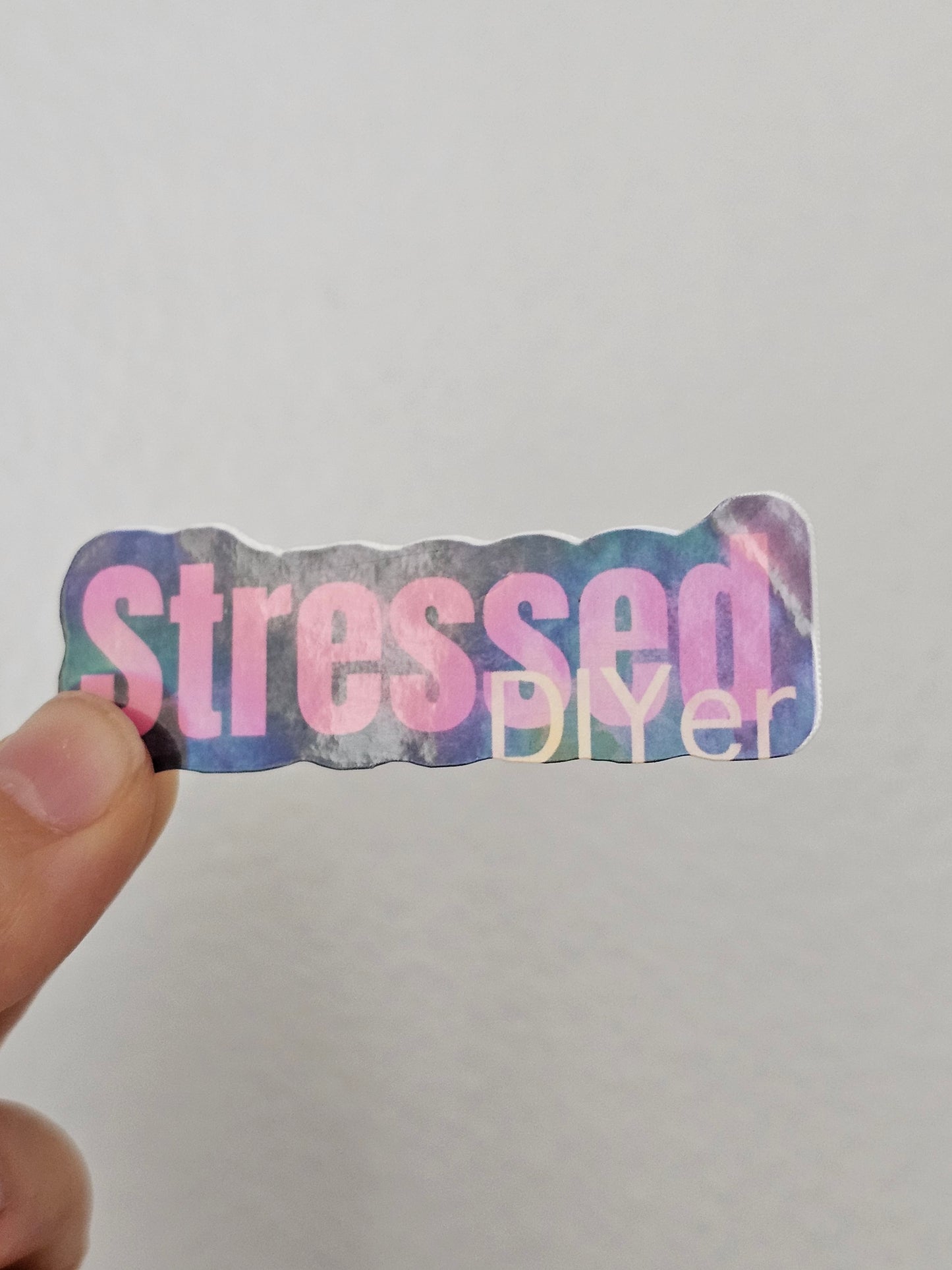 Stressed Waterproof Holographic Sticker