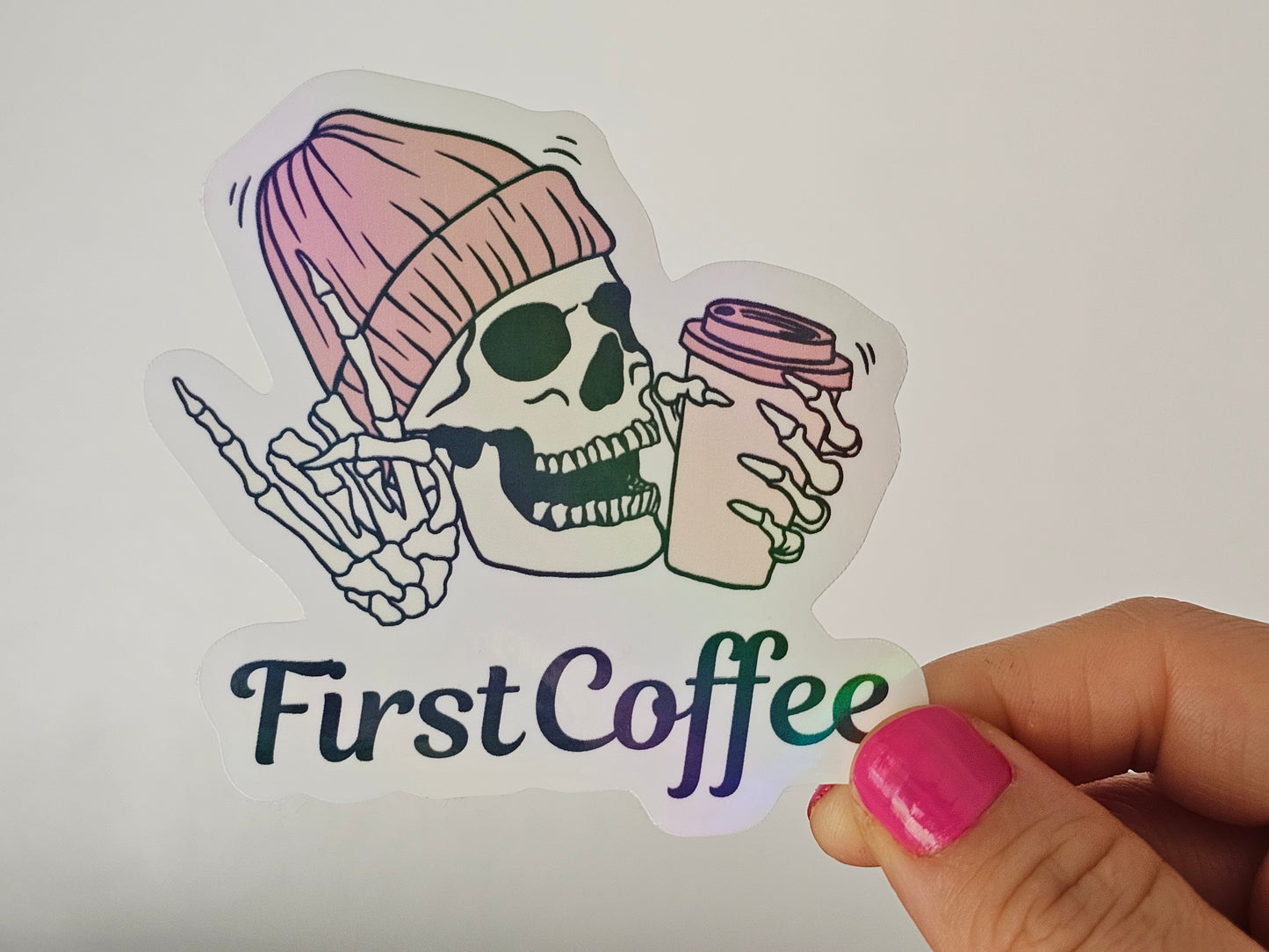 First Coffee Waterproof Cup/Tumbler/Window Vinyl Sticker
