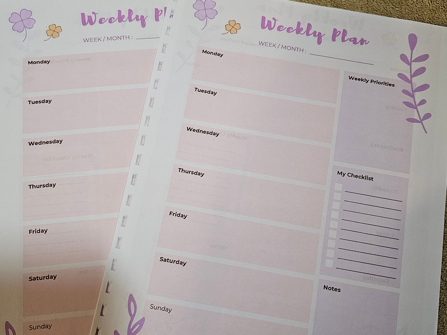 Weekly Plan Sheet